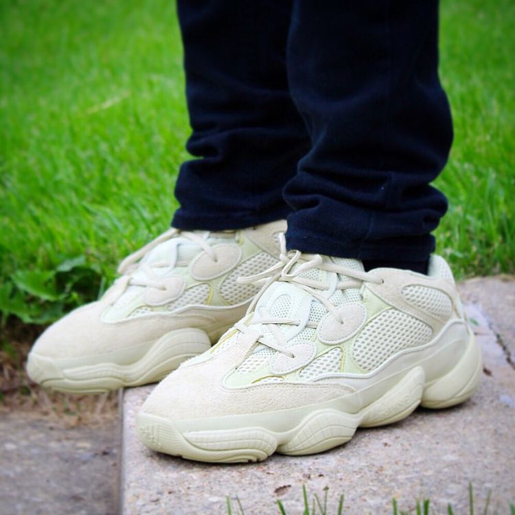 yeezy 500 supermoon yellow on feet