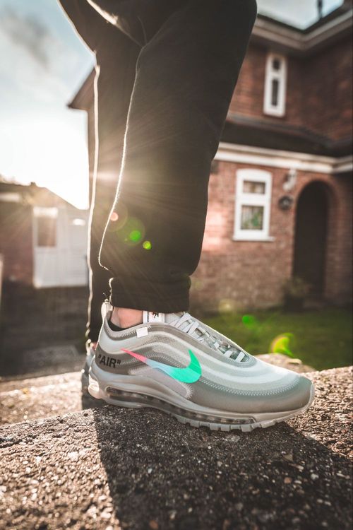 off white menta on feet