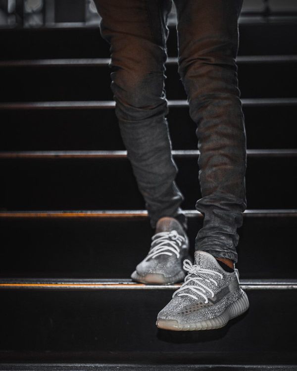 yeezy mist reflective on feet