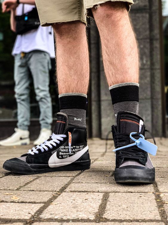 off white blazer grim reaper on feet
