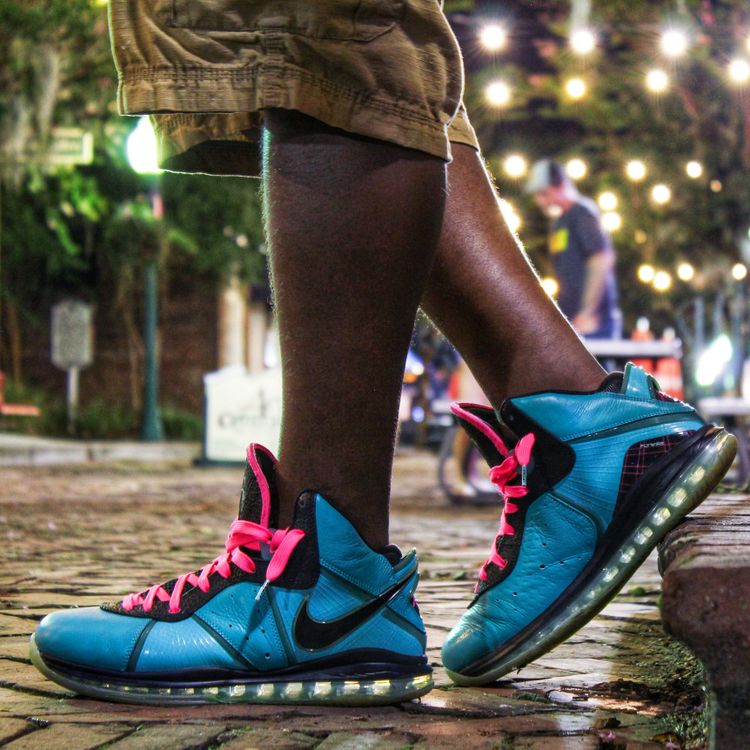 nike lebron 8 south beach on feet