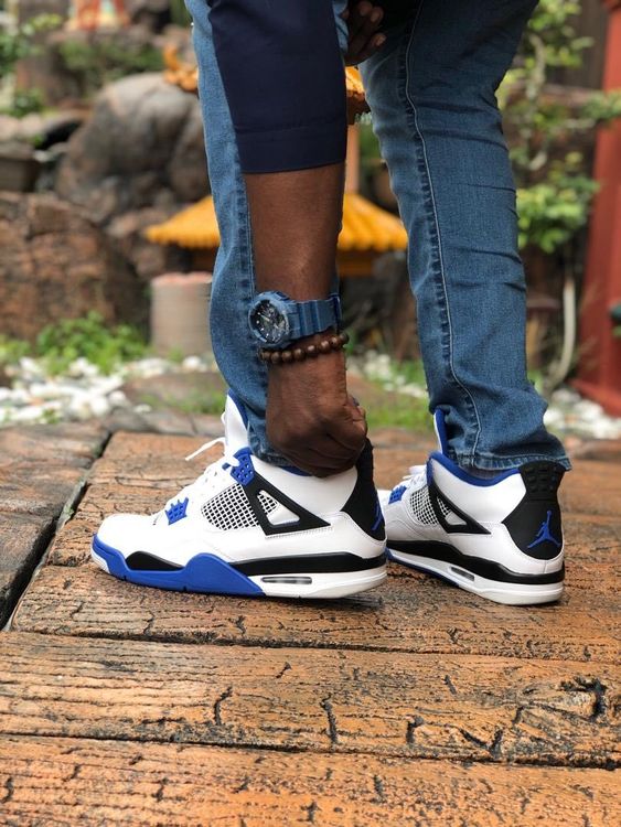 jordan 4 motorsport on feet