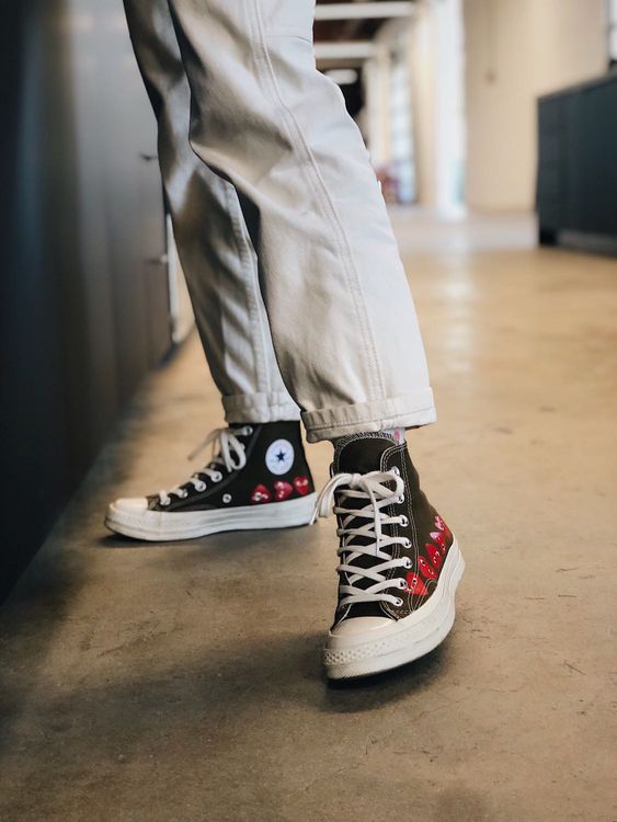 cdg converse multi heart high