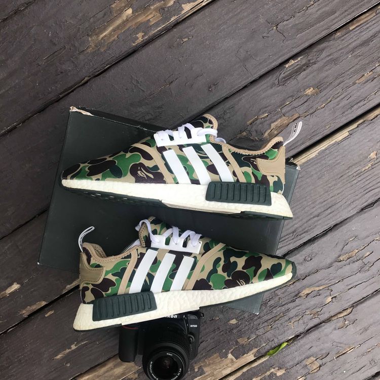 A Bathing Ape x NMD_R1 'Olive Camo' - adidas - BA7326 | GOAT