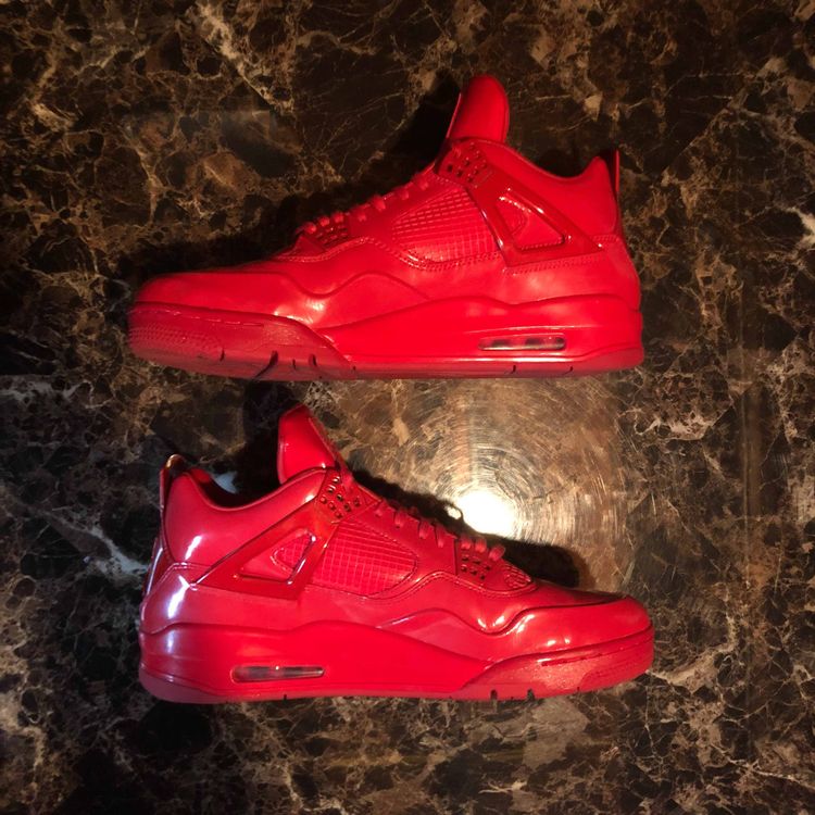 red leather jordans