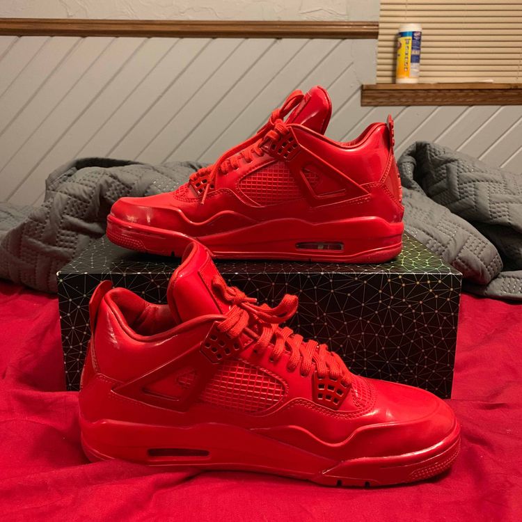 red leather jordans