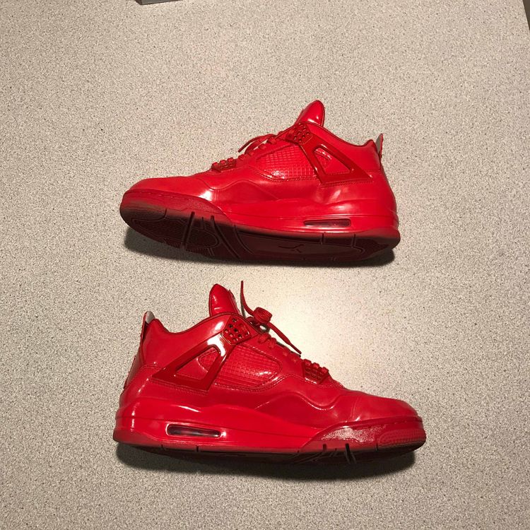 red leather jordans