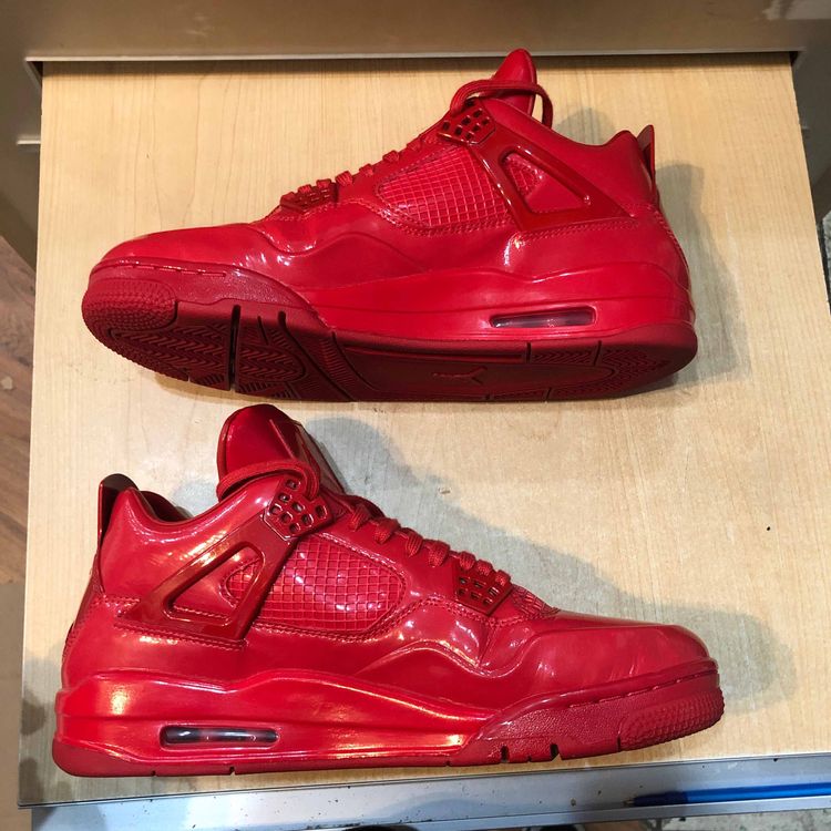 red leather jordans