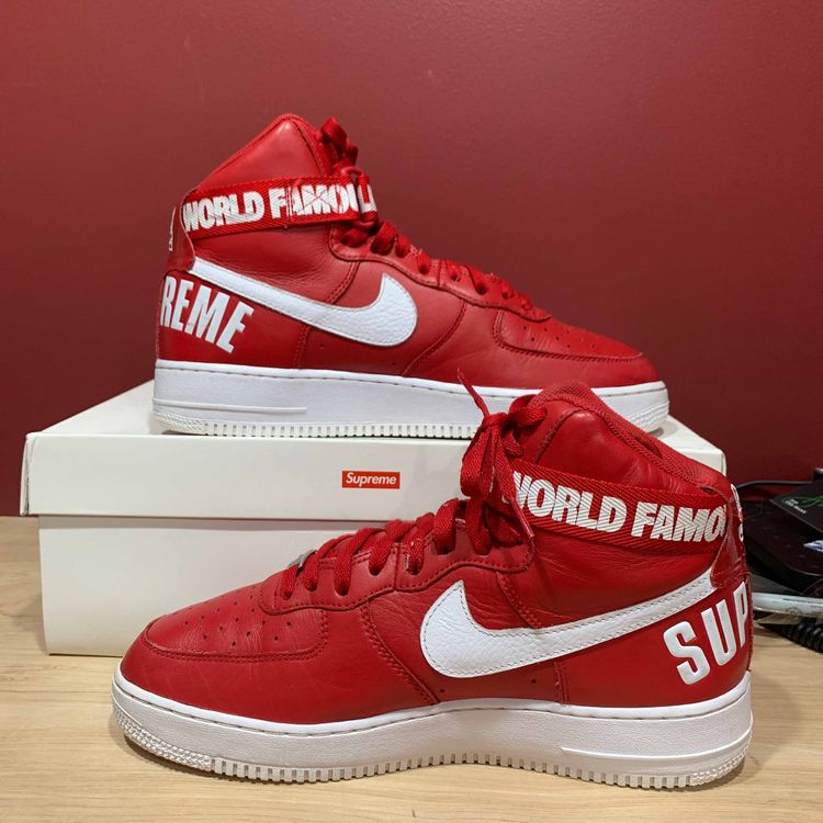 Supreme x Air Force 1 High SP 'Red' - Nike - 698696 610 | GOAT