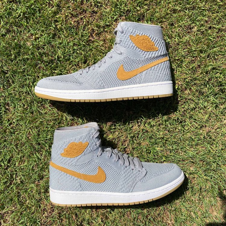 grey flyknit jordan 1