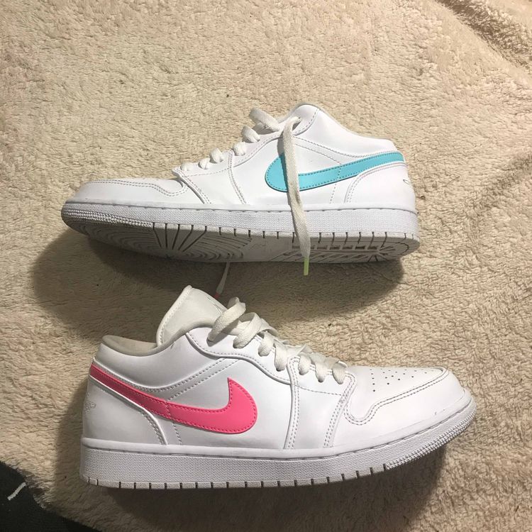 white jordans with multiple colors