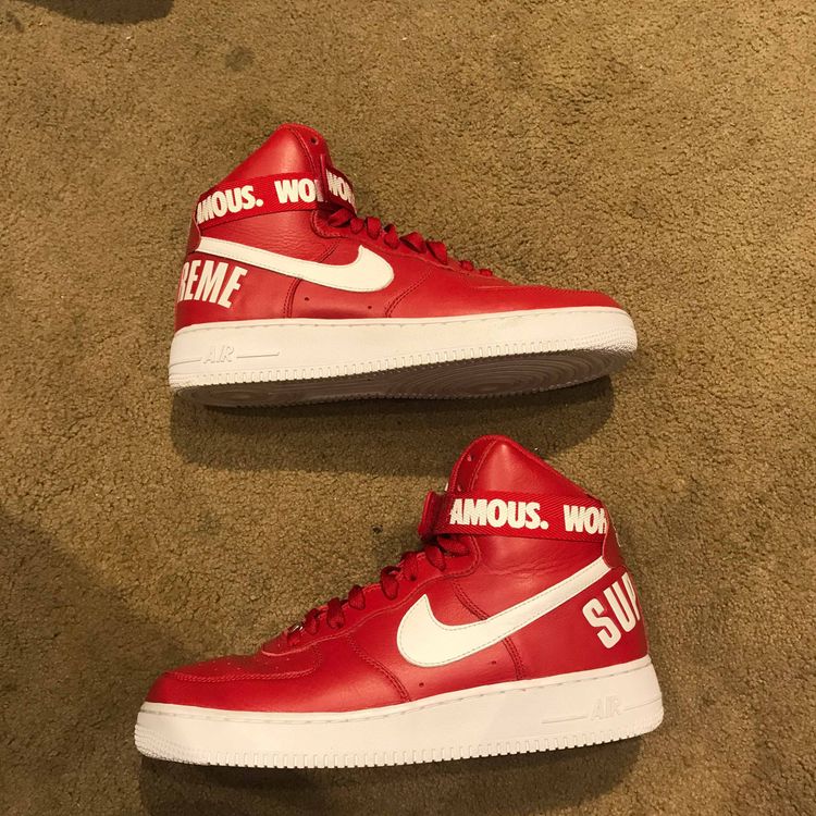 Supreme x Air Force 1 High SP 'Red' - Nike - 698696 610 | GOAT