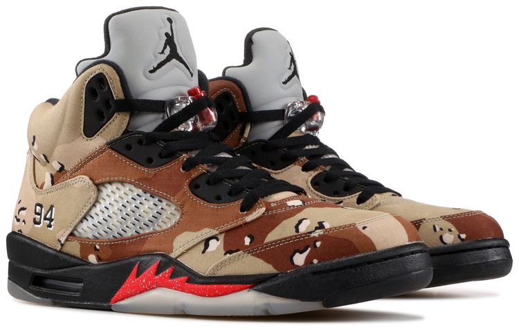 Supreme x Air Jordan 5 Retro 'Desert Camo' - Air Jordan - 824371 201 | GOAT