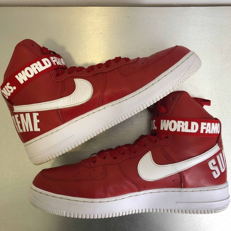 Supreme x Air Force 1 High SP 'Red' - Nike - 698696 610 | GOAT