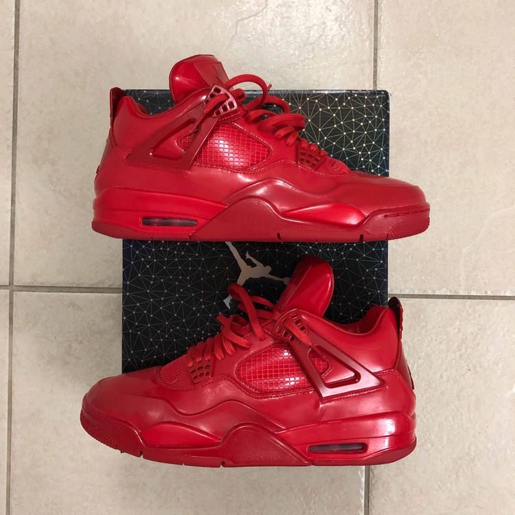 red leather jordans