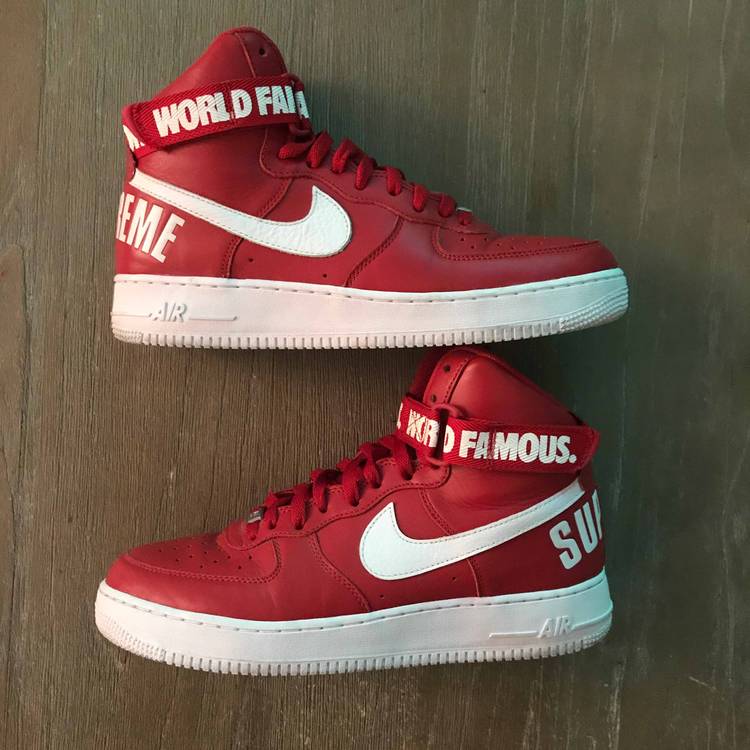Supreme x Air Force 1 High SP 'Red' - Nike - 698696 610 | GOAT