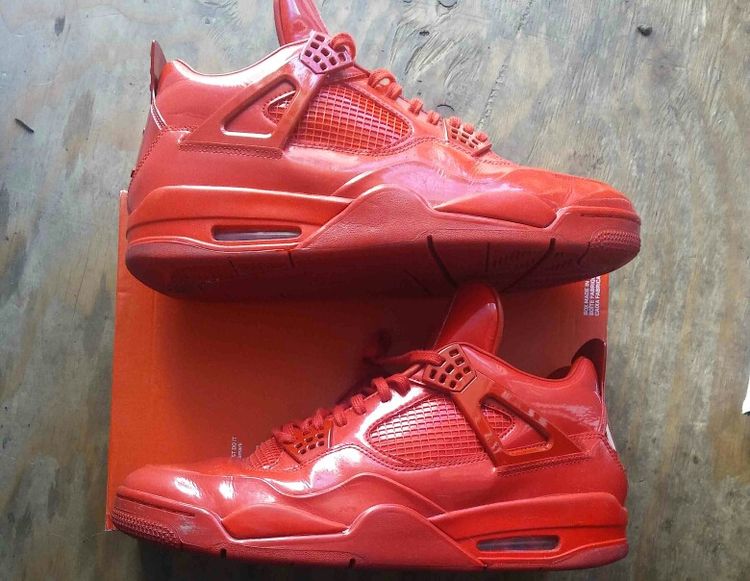 red leather jordans