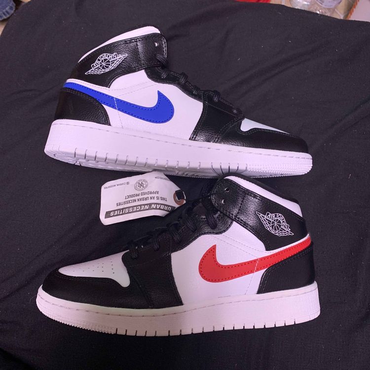 Air jordan 1 mid gs black multicolor outlet