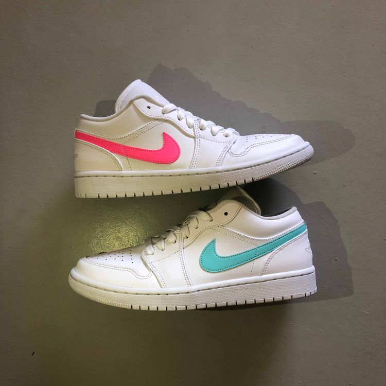 white jordans with multiple colors