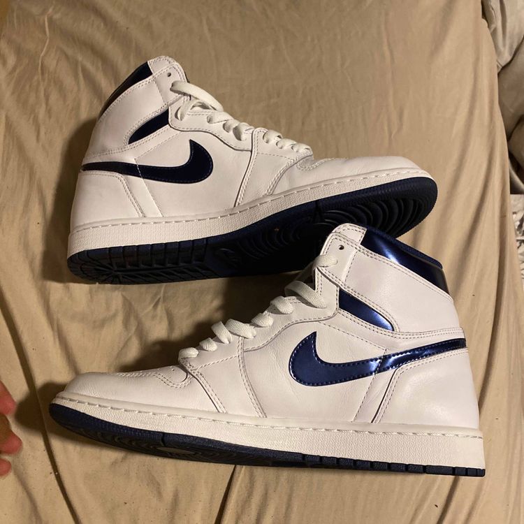 retro 1 metallic navy