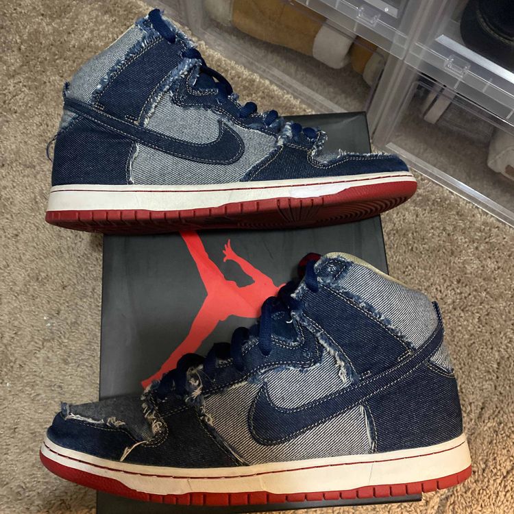 nike sb dunk high reese denim