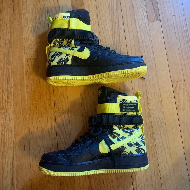 Nike SF Air Force 1 High Black Dynamic Yellow – Mr Money