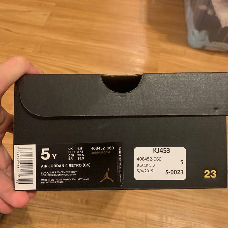 Air Jordan 4 Retro OG GS 'Bred' 2019 - Air Jordan - 408452 ...