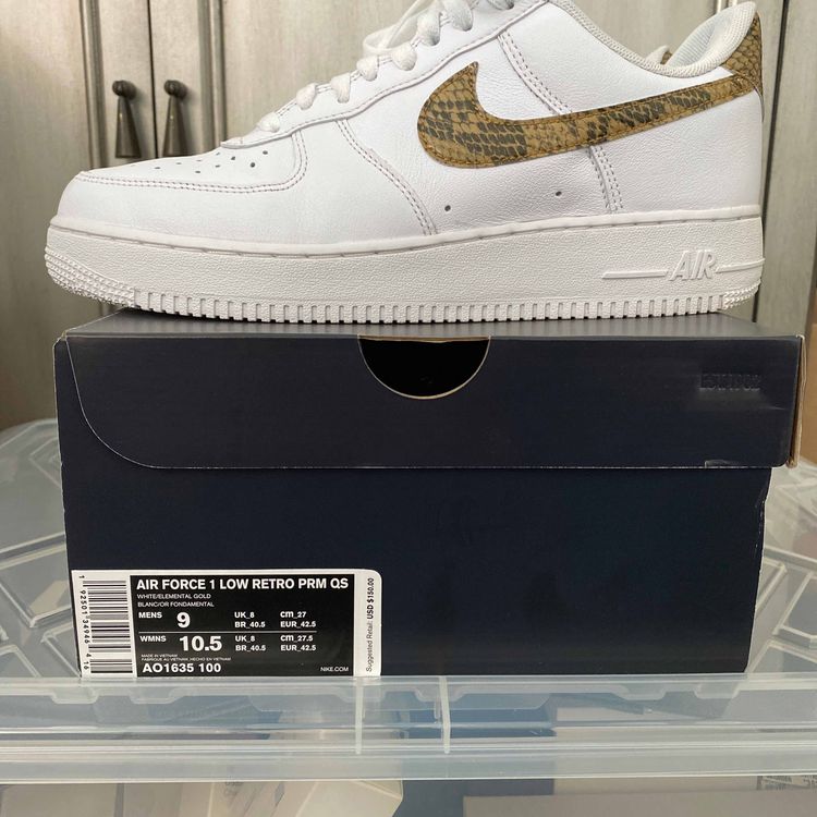 air force 1 low retro ivory snake