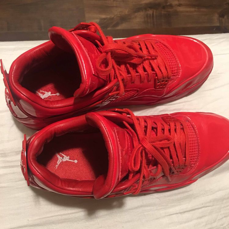 red leather jordans