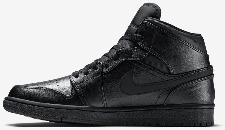 jordan 1 mid black leather