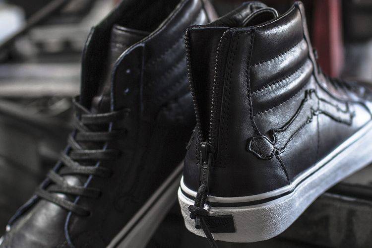 blends x vans vault sk8 hi zip lx black leather blends x vans vault sk8 hi zip lx black leather