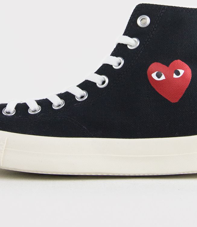 cdg black converse high