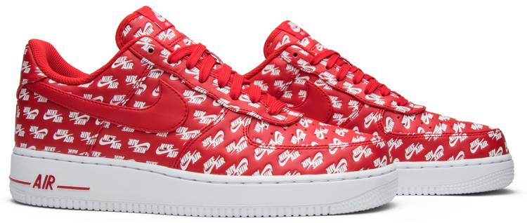 air force 1 all over logo red