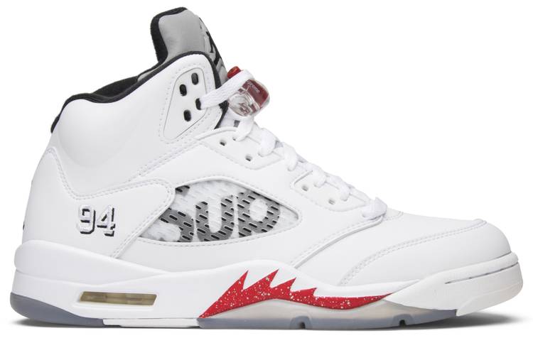 Supreme x Air Jordan 5 Retro 'White' - Air - 824371 101 | GOAT
