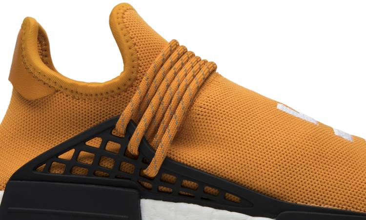 orange human race shoes