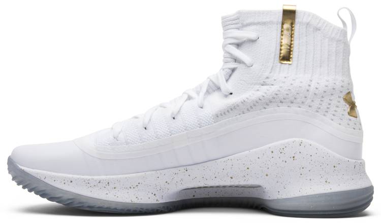 curry 4 white and gold mens