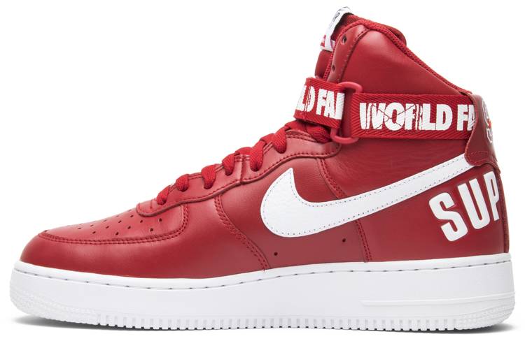 red supreme air force ones