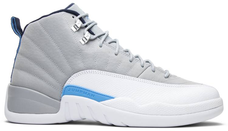 jordan 12 grey and white and blue