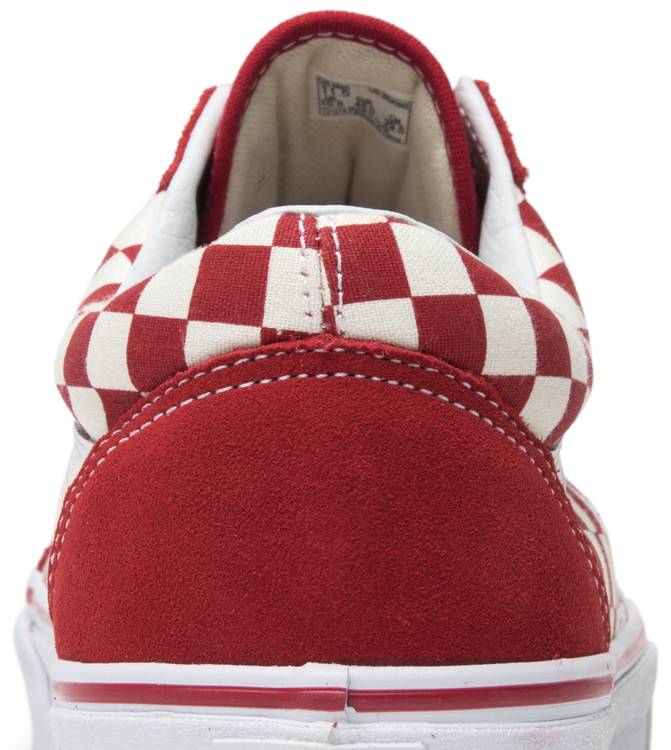 vans old skool checkerboard red and white
