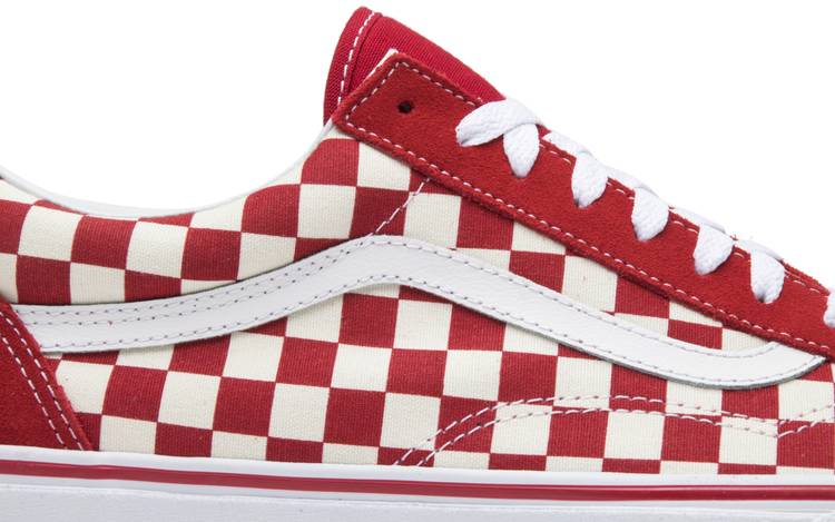 red and white old skool checkerboard vans
