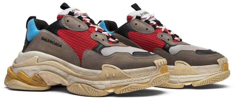 For sale Cheap Balenciaga Triple S Trainers RED Black shoes