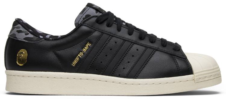Adidas Undefeated x A Bathing Ape x Superstars 80V 'Black' Mens Sneakers - Size 10.5