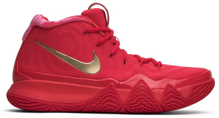 kyrie irving shoes red and gold
