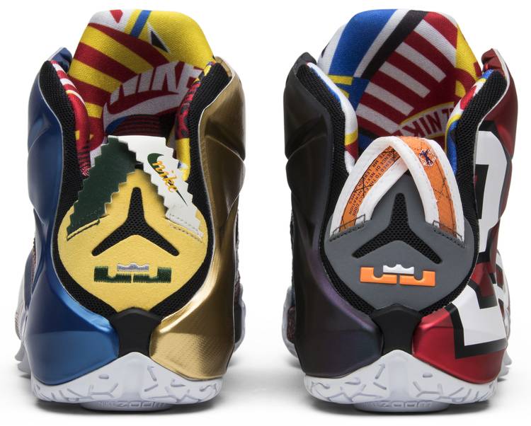 nike lebron 12 multicolor basketball shoes