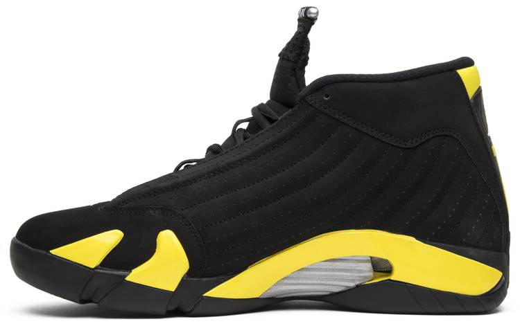 black and yellow jordan 14s