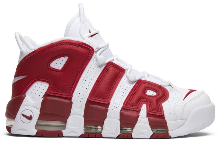 nike uptempo 96 red and white