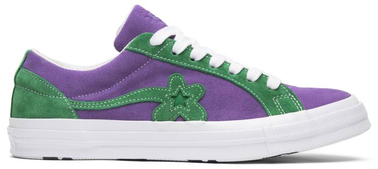 green and purple converse