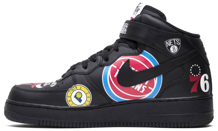 Supreme x NBA x Air Force 1 Mid 07 'Black' - Nike - AQ8017 001 | GOAT