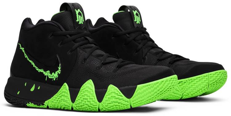kyrie 4s black and green