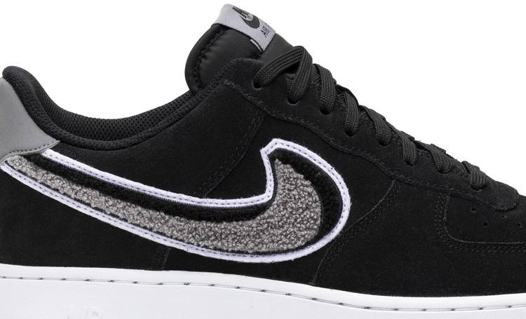 nike air force 1 low 3d chenille swoosh black cool grey